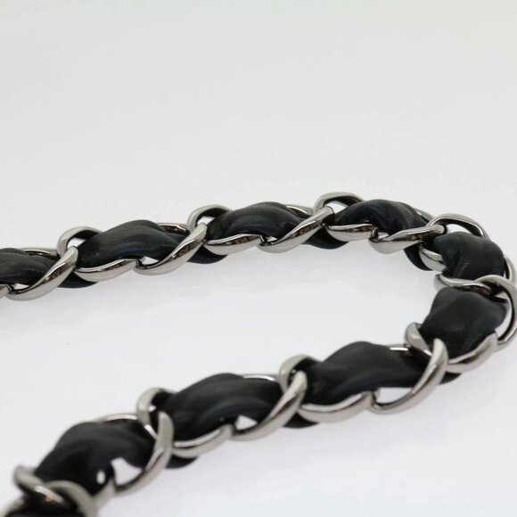 CHANEL Turn Lock Chain Shoulder Bag Wool Gray CC Auth - Picture 8 of 15